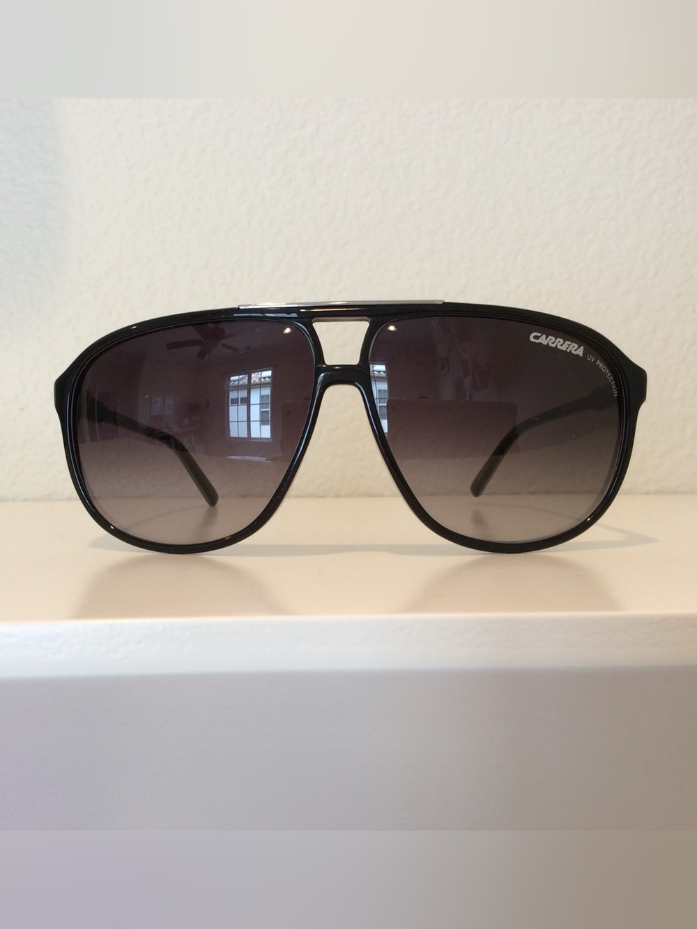 Carrera Black Aviator Sunglasses with Dark Gradient Lenses